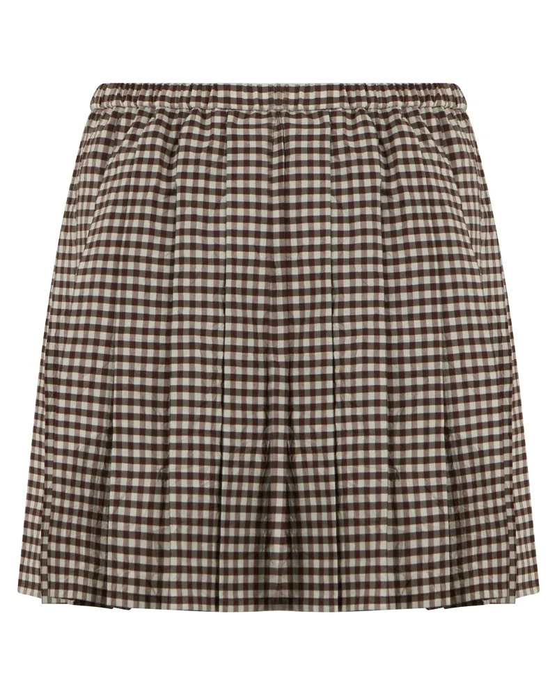Moncler Women Mini Skirt Mixed Cotton Brown Polyester Brown