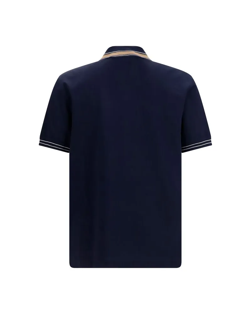 Ferragamo Men's Blue Cotton Polo Shirt Navy