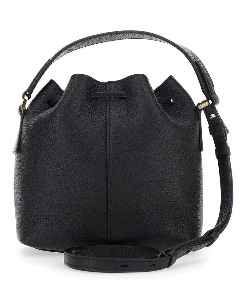 Ferragamo Women's Crossbody Bag Grained Leather, Black Calf Leather Shoulder Black