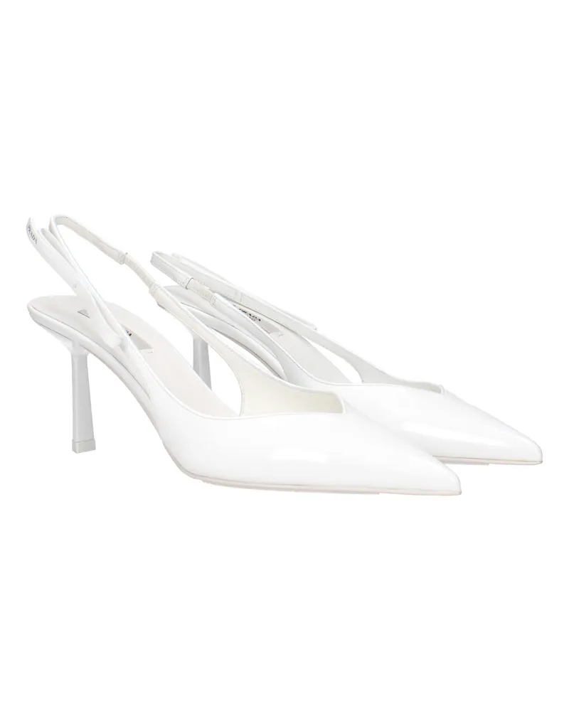 Prada Patent Leather Sling-Back Pump — White White