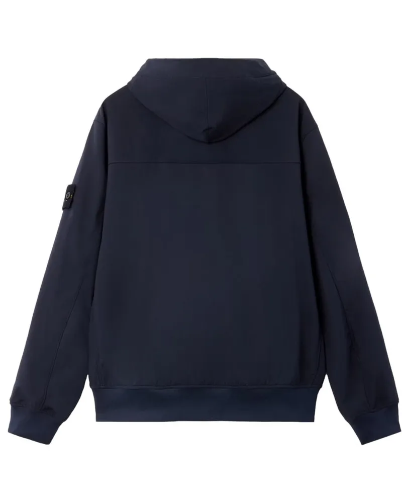 Stone Island Hooded Polyester Raincoat — Blue Blue