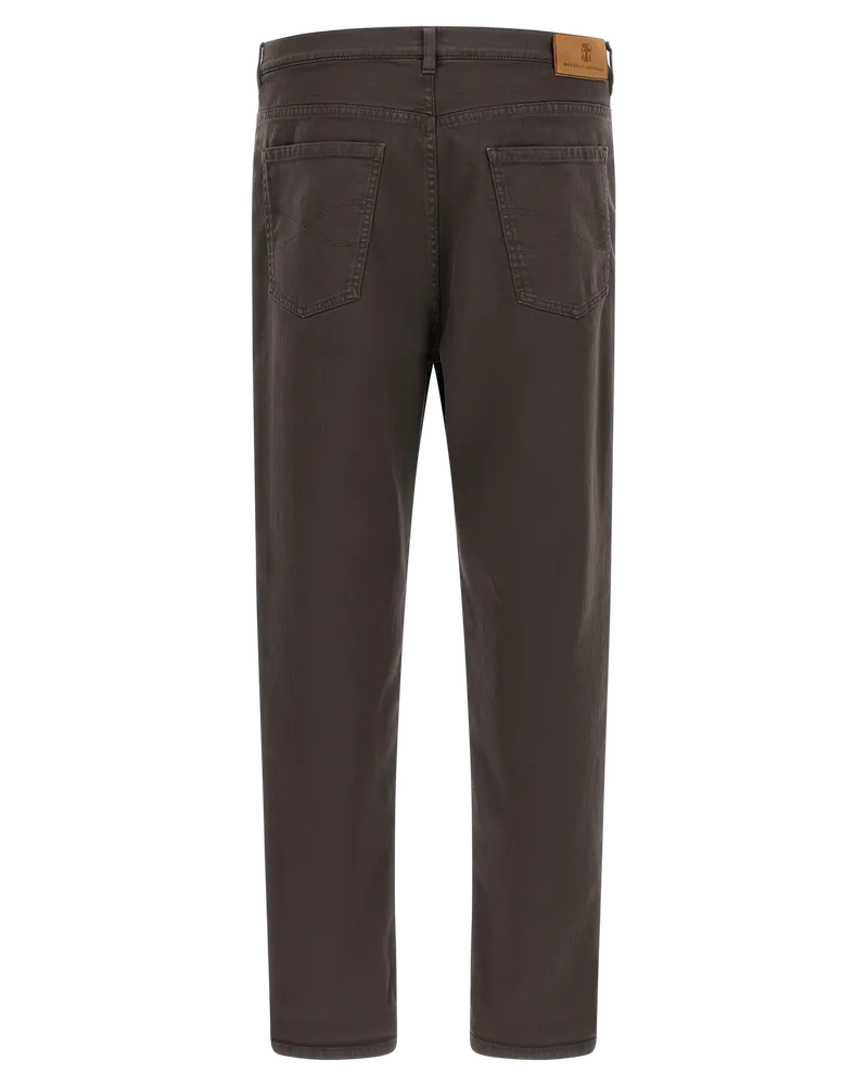 Brunello Cucinelli Men's Brown Cotton Straight-Leg Jeans Clothing Brown