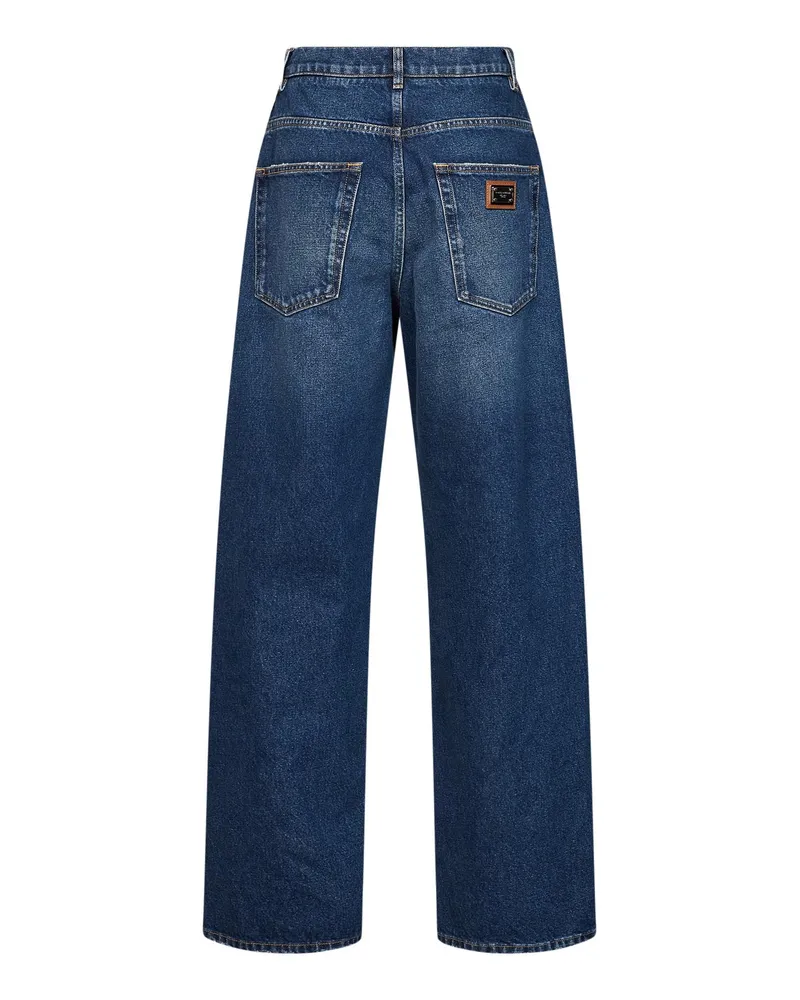 Dolce & Gabbana Barrel Fit Denim Jeans — Blue Blue