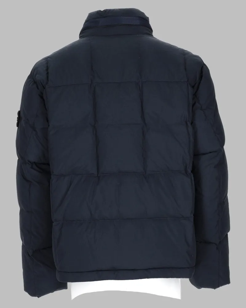 Stone Island Puffer Technical Cotton Down Jacket — Blue Blue