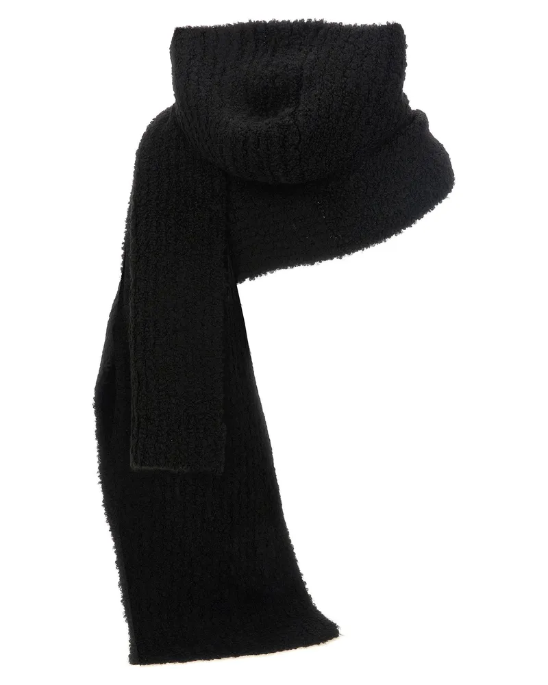 Maison Margiela Numeric Signature Bouclé Scarf — Black Black