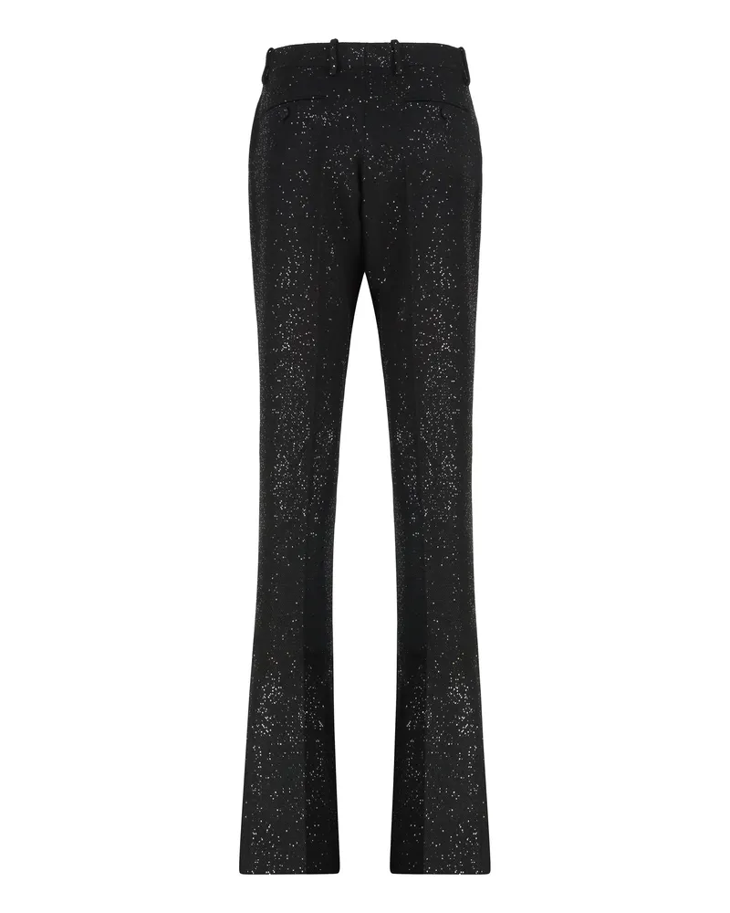 Tom Ford Women's Trousers Tailored Wool-Crepe Black Flared Black