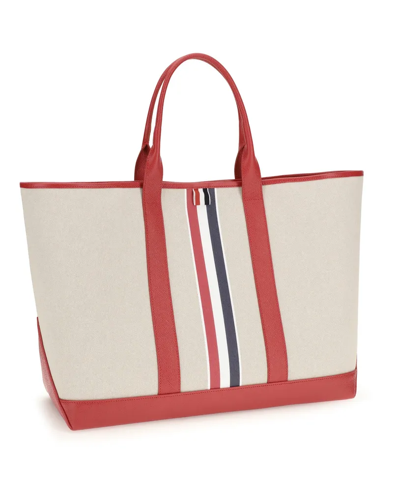 Thom Browne Men's Canvas Tote Bag Red Shoulder Red