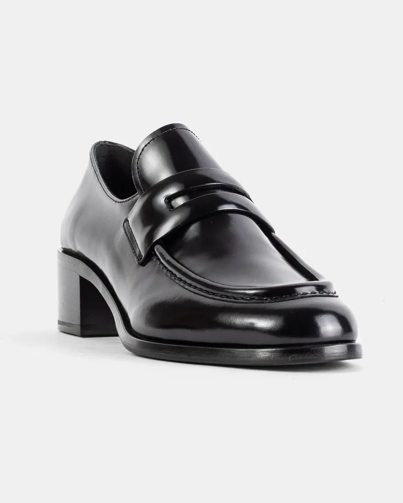 Church's Women's Mocassins Prudence En Cuir De Veau Poli Fumé Noir Black Loafers Black