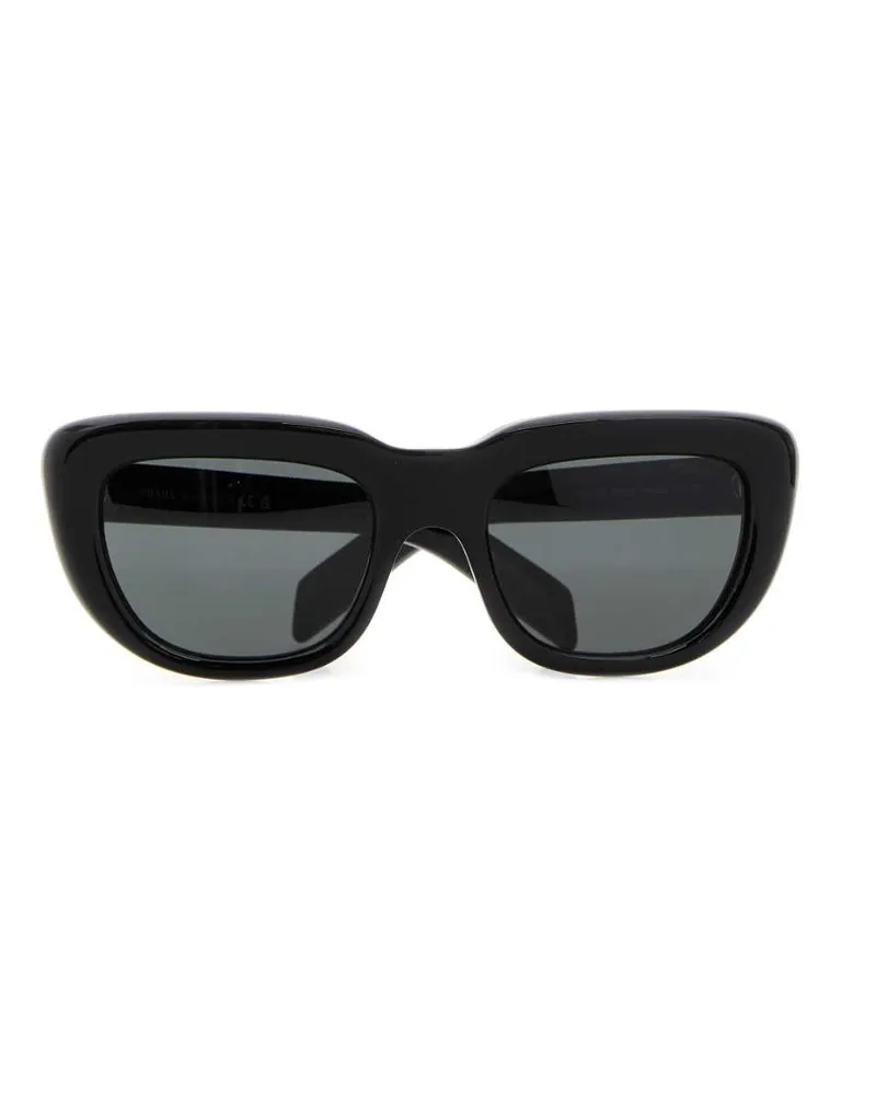 Prada Black Acetate Cat-Eye Sunglasses — Black Black