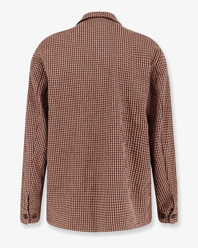 Hevò Men's Cotton Blend Shirt-Jacket Brown Brown