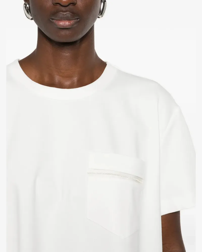 Fabiana Filippi Women's Pocket-Detail T-Shirt Ss26 W White