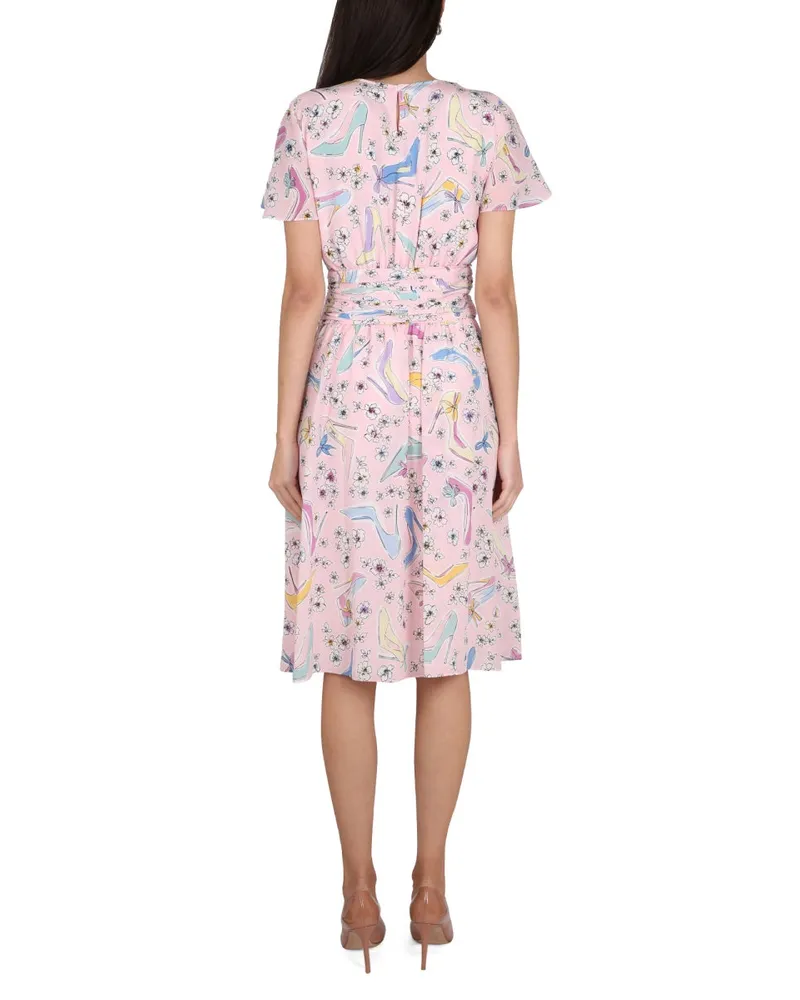 Moschino Silk Floral Dress — Pink Pink