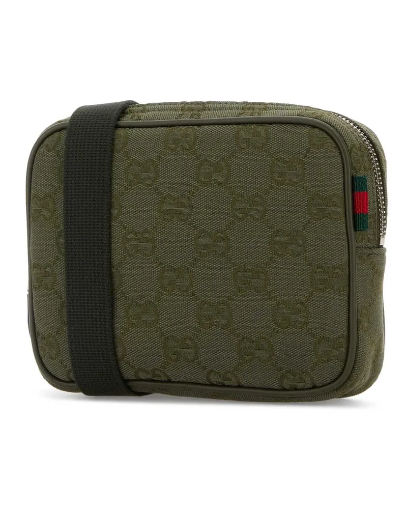 Gucci Men's Olive Green Gg Fabric Crossbody Bag Dvinoldvobvrv Clutch Green
