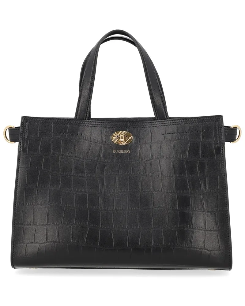 Burberry Women's Tote Bag Cotswolds Black Lamb Leather Handbags Hand Black