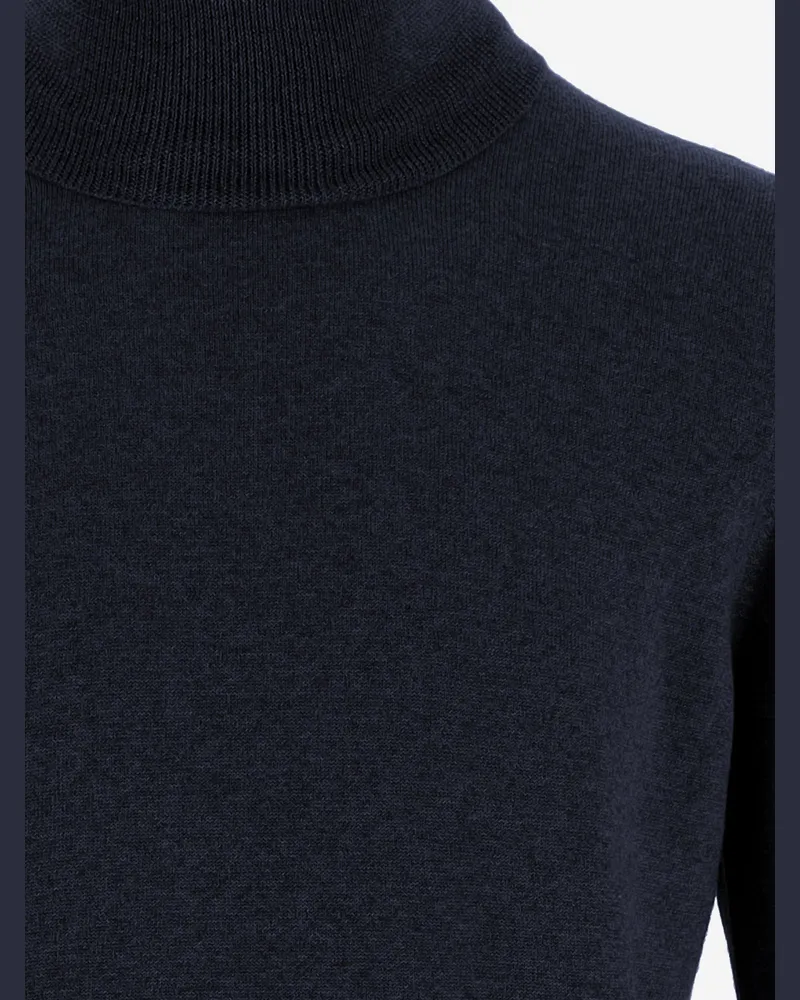 Tagliatore Men's Wool Turtleneck Sweater Navy Navy