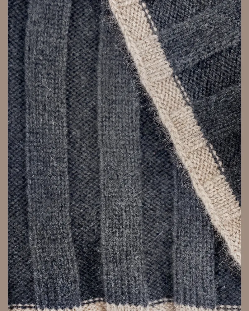 Brunello Cucinelli Men's Cashmere Scarf Grey Scarfs Gray