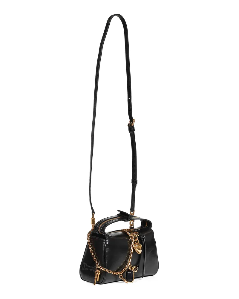 Dolce & Gabbana Women's Leather Handbag Vittoria Black Calf Handbags Hand Bags Black