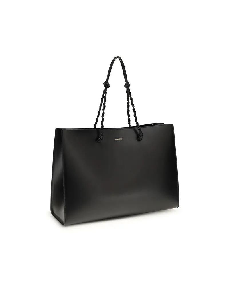 Jil Sander Women's Black Calf Leather Bos Taurus Shoulder Bag Black