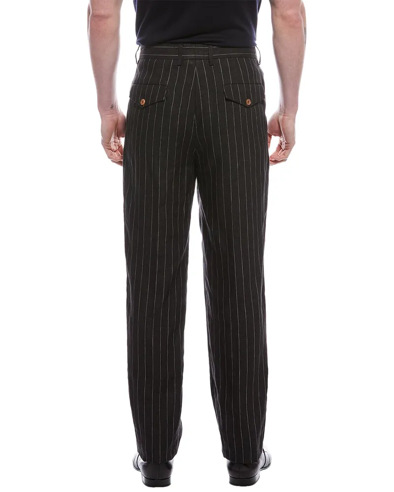 Brunello Cucinelli Mens Black Pinstripe Tailored Trousers Black