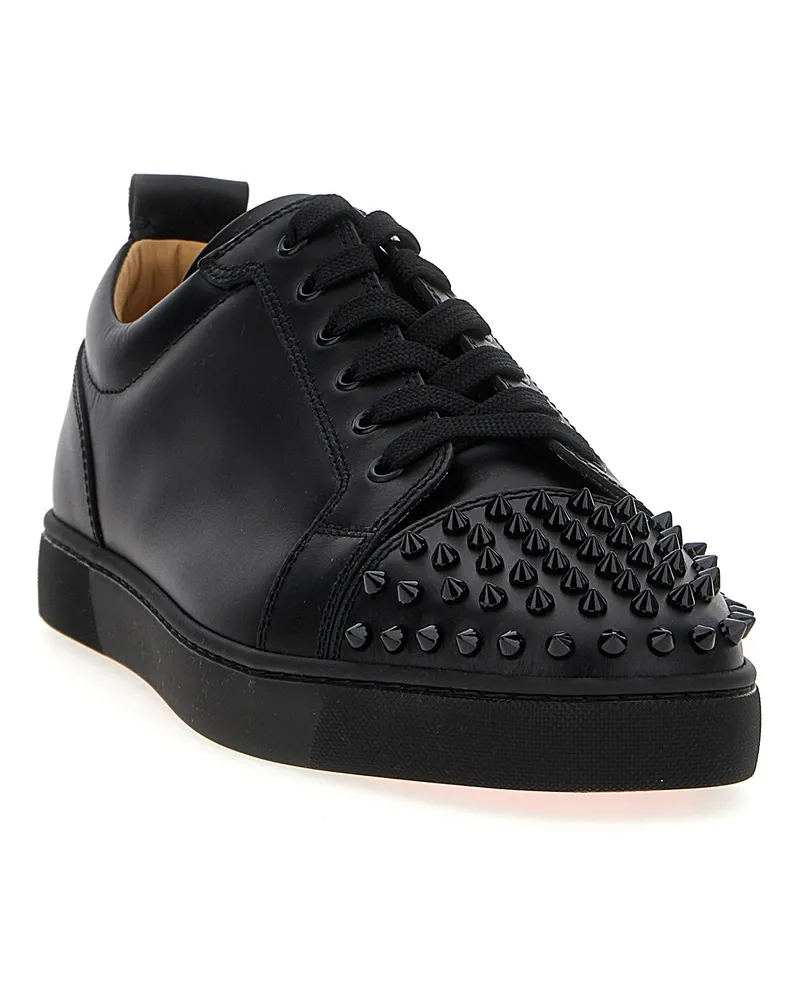 Christian Louboutin Men's Black Calfskin Low Top Sneakers Black