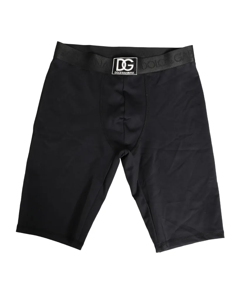 Dolce & Gabbana Black Logo Waistband Men Boxershorts Underwear Elastane Nylon Clothing Black