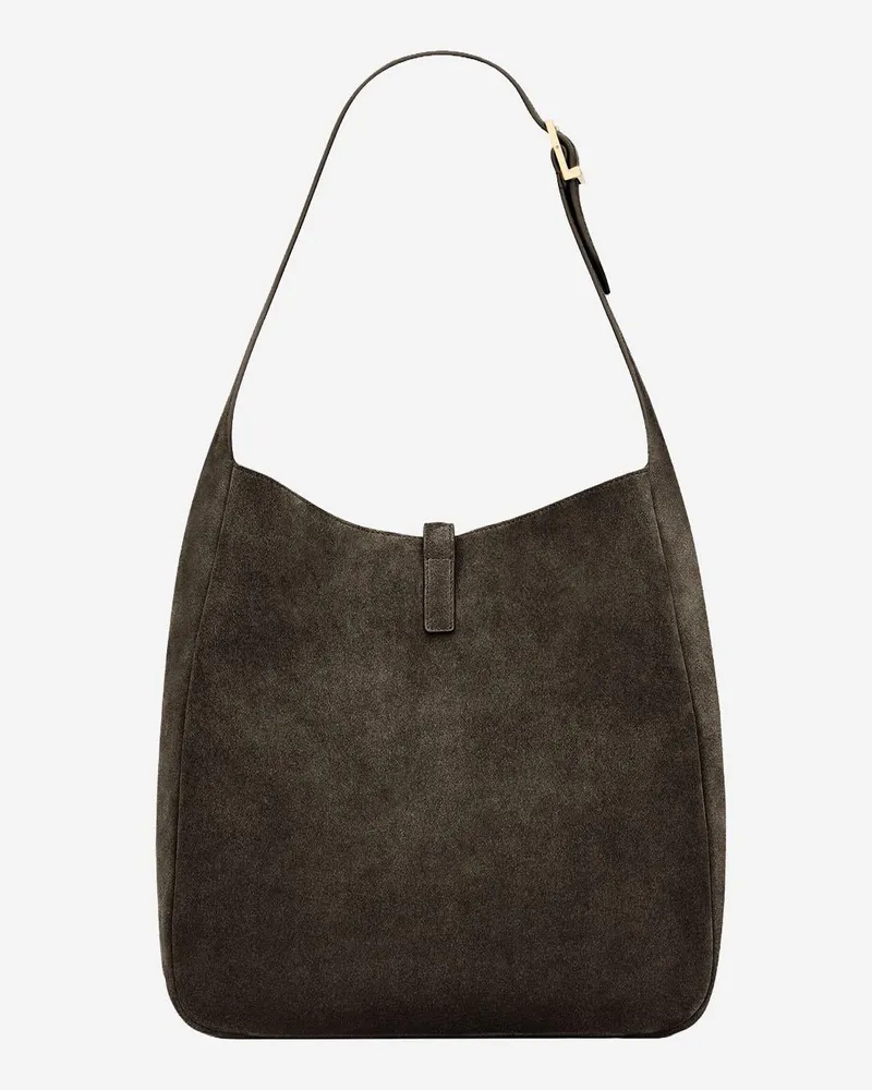 Saint Laurent Women's Shoulder Bag Le 5 À 7 Pinecone Suede Brown
