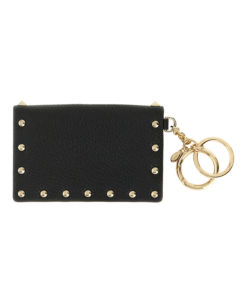 Valentino Garavani Women's Black Calfskin Cardholder Accessory Black