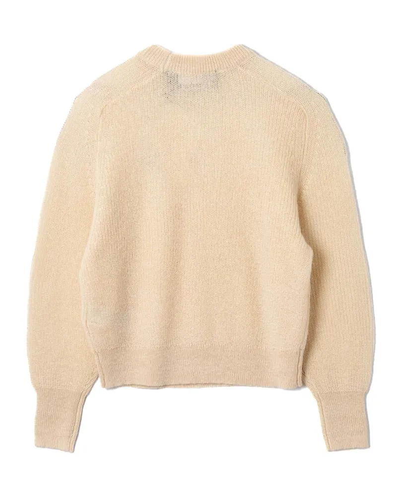 ROTATE Birger Christensen Logo-Patched Knit Sweater — Beige Beige
