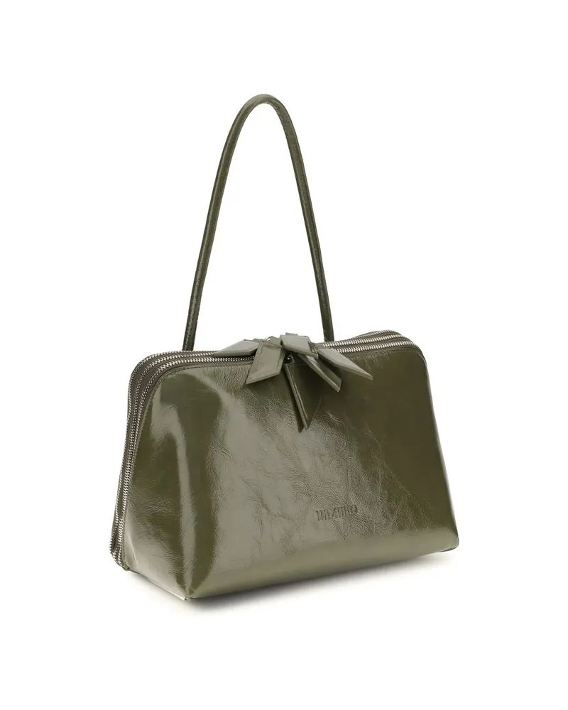 ATTICO Calfskin Leather Shoulder Bag — Green Green