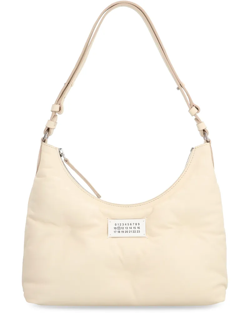 Maison Margiela Women's Leather Hobo Bag Glam Slam Multicolour Cow Hide Shoulder Beige