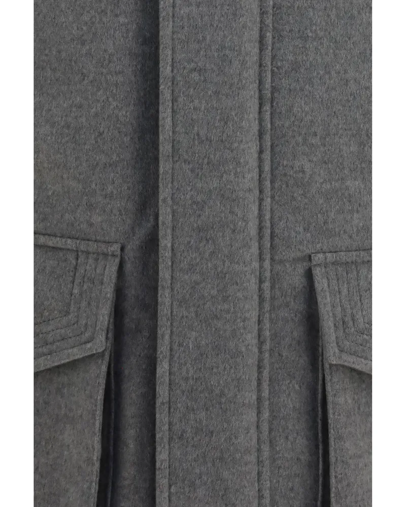 Brunello Cucinelli Men's Cashmere Jacket With Zip And Buttons Grigio Perla Kashmir-Capra Hircus Kashmir/capra Gray