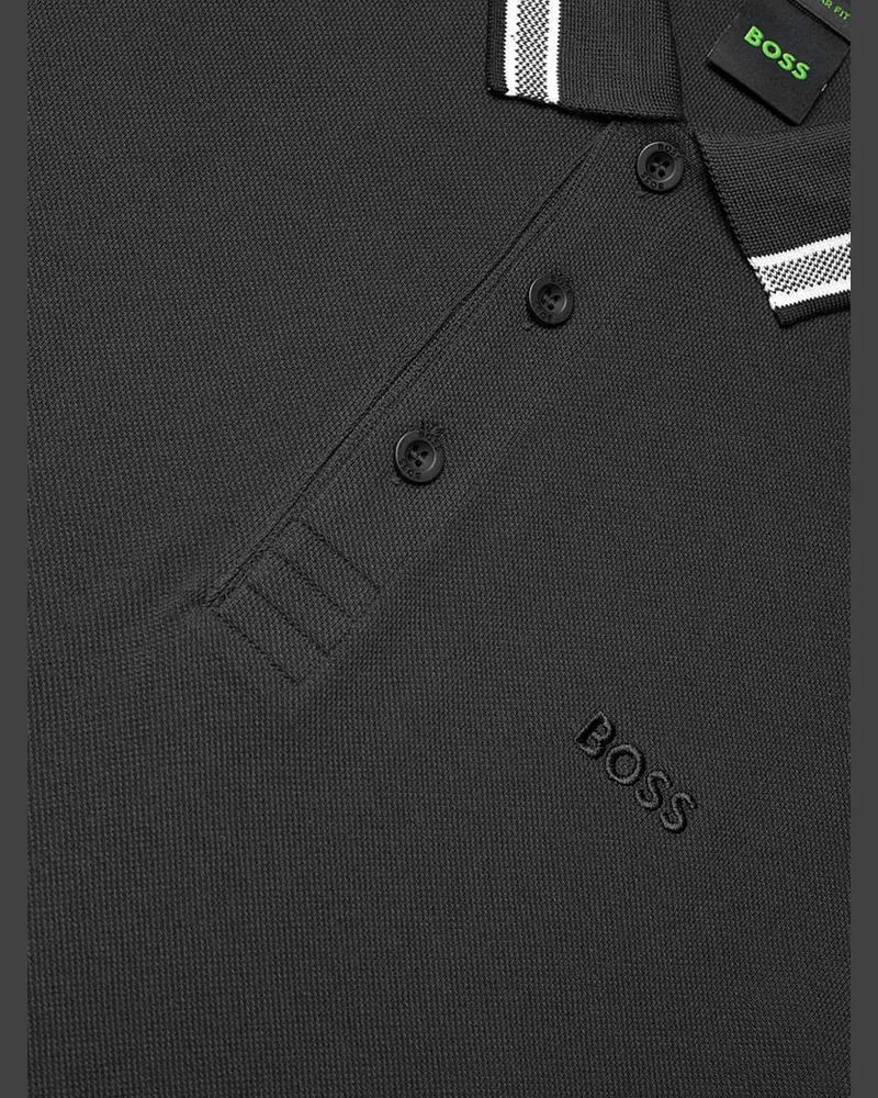 HUGO BOSS Men's Polo Shirt Cotton Pique Dark Grey T-shirts And Polos Gray