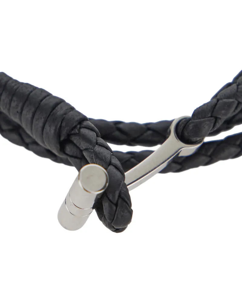 Tom Ford Men's Bracelet Black Leather Calf Bracelets Black