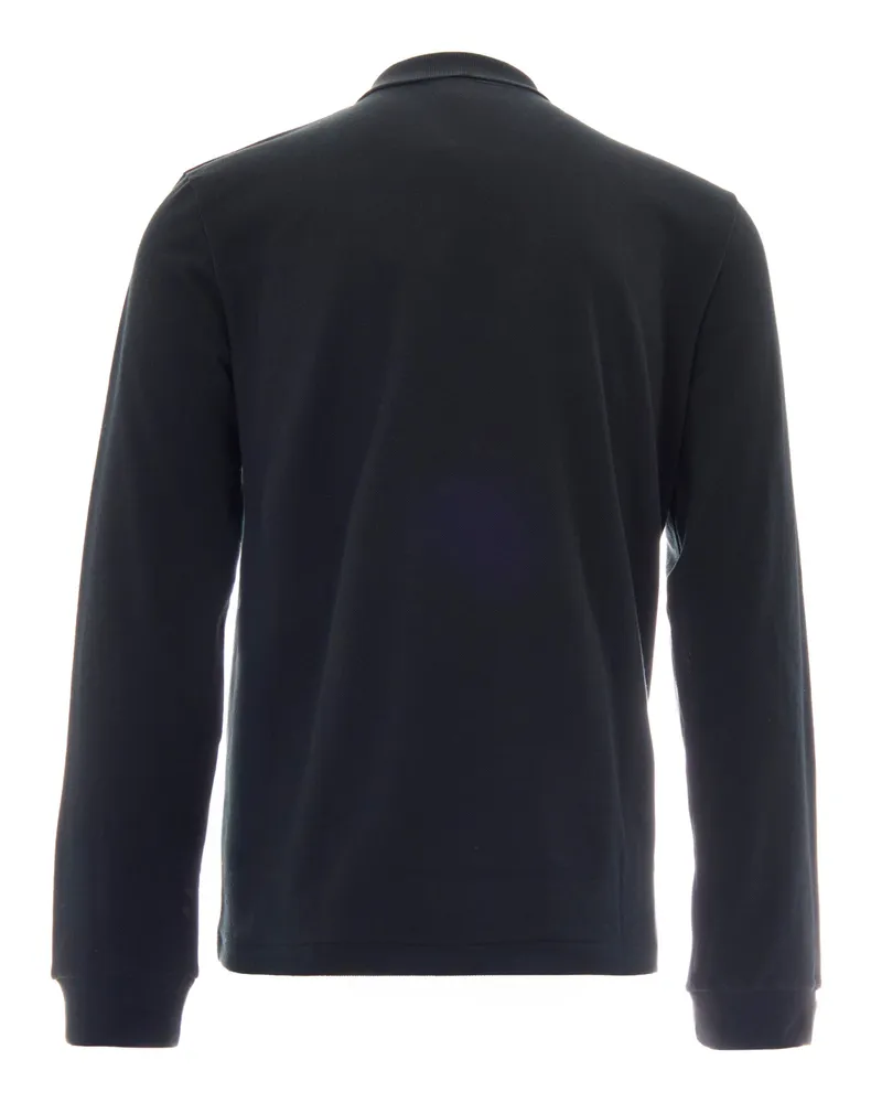 Lacoste Men's Long-Sleeve Polo Dark Varech Cotton Shirts T-shirts And Polos Black