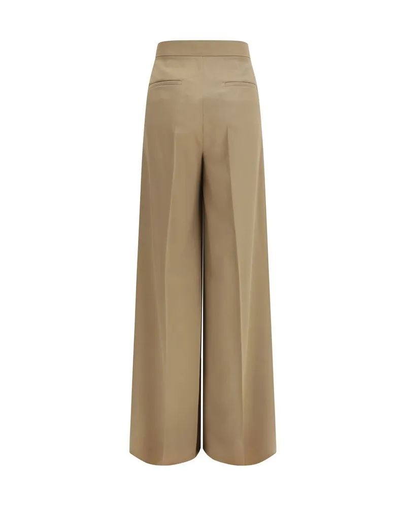 Max Mara Women's Beige Wool Casual Pants Beige