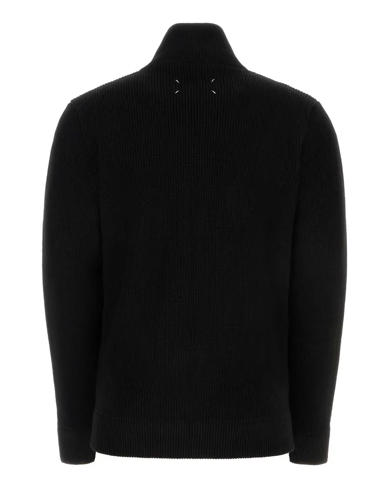 Maison Margiela Men's Black Cotton Blend Cardigan 900f Tessuto Primario: Cotone Lana Maglie Sweater Black