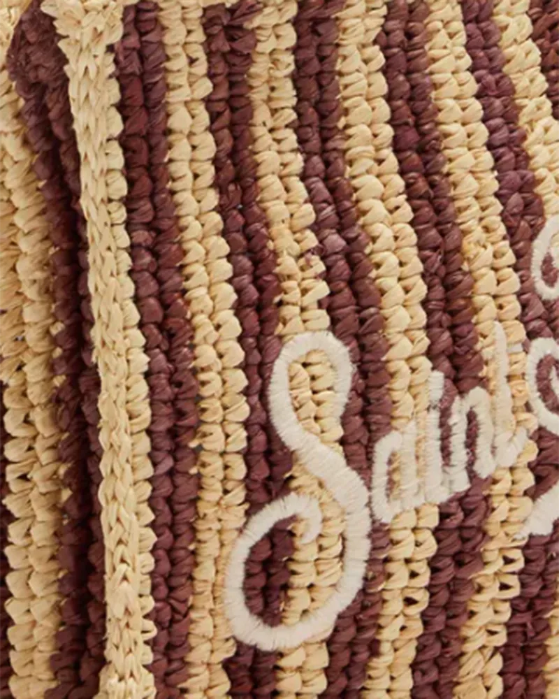 MC2 Saint Barth Women's Handbag Vanity Mini Raffia Brown Handbags Hand Bags Brown