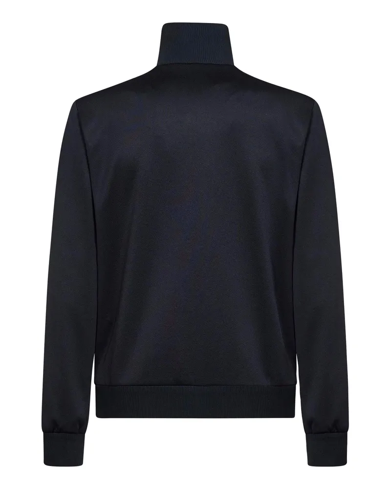Gucci Men's Dark Blue Technical Jersey Jacket With Web Polyester Bomber Navy