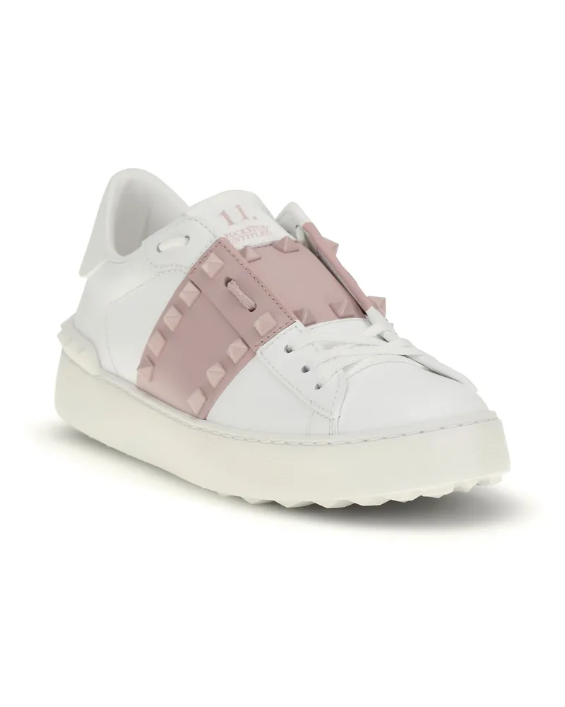 Valentino Garavani Women's Open Rockstud Sneakers Bianco-Water Rose-Bianco Bianco/water Rose/bianco White