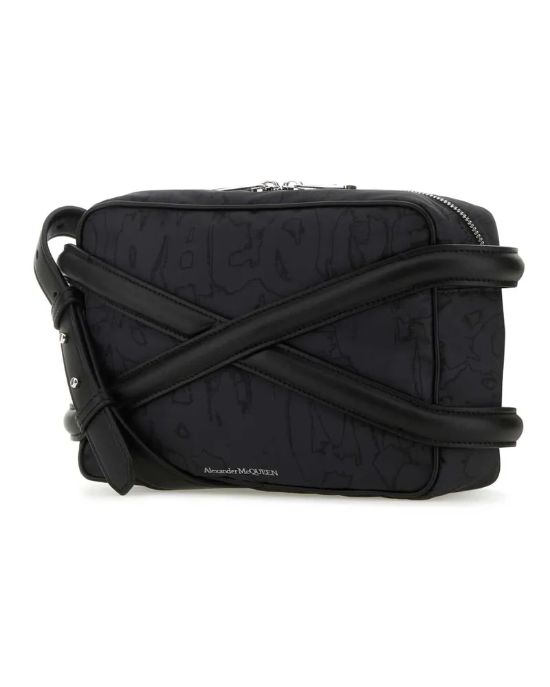 Alexander McQueen Men's Black Nylon Harness Crossbody Bag Borse A Tracolla Black