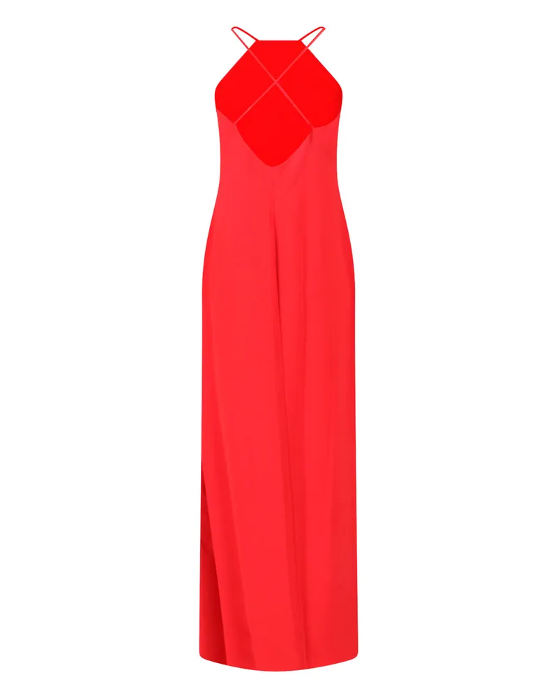 Ralph Lauren Women's Halter-Neck Maxi Dress Red Recycled Polyester Elastane Red