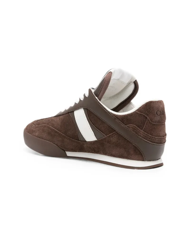 Chloé Panelled Suede Sneakers — Brown Brown