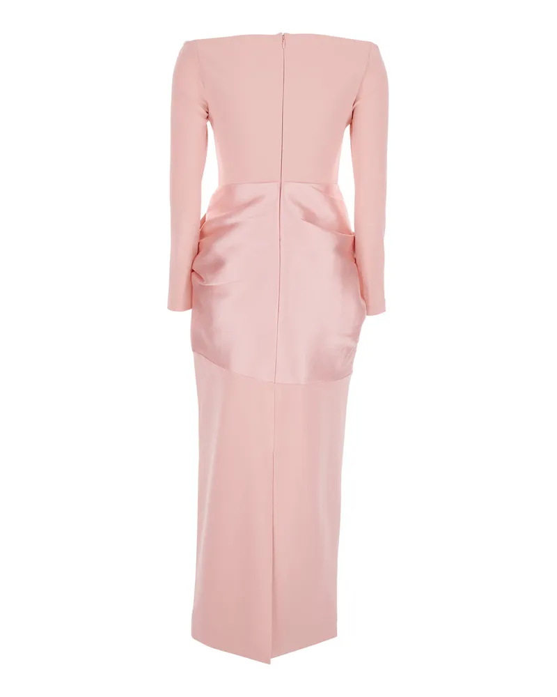 Solace London Women's Long Dress Rhianne Pink Polyester 