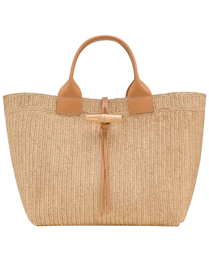 Longchamp Women's Bag Le Roseau Beige Rafia Handbags Hand Beige