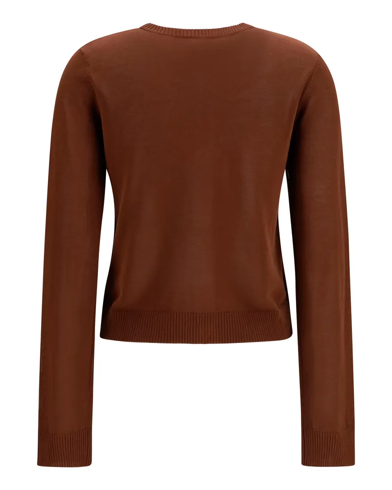 Ganni Women's Diamond-Pattern Cardigan Tiramisu Cotton Sweater Brown