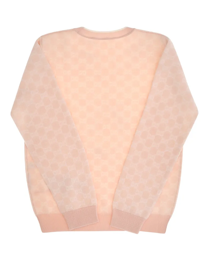 Gucci Wool Sweater For Girl Pale Rose-White Ovis Aries Rose/white Pink