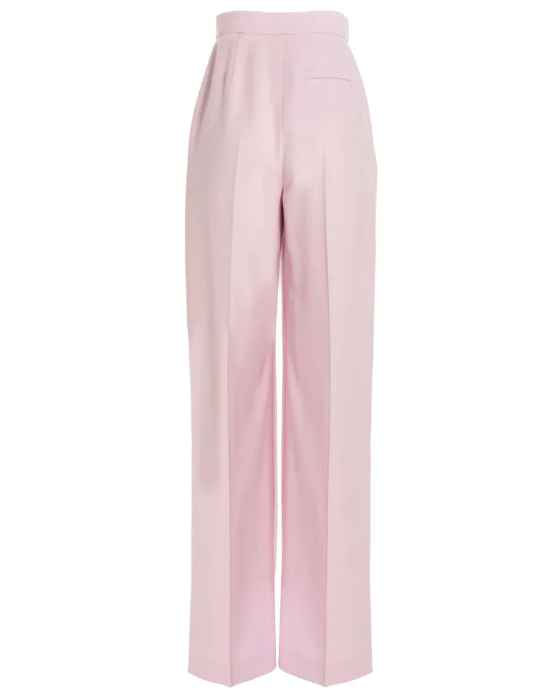 Alexander McQueen Front Pleat Wool Trousers — Pink Pink