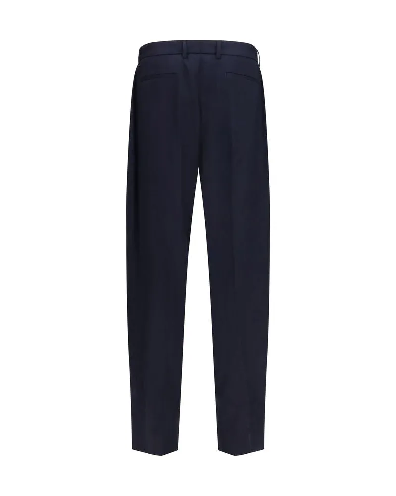 Dolce & Gabbana Men's Blue Wool Oves Aries Dress Pants Navy