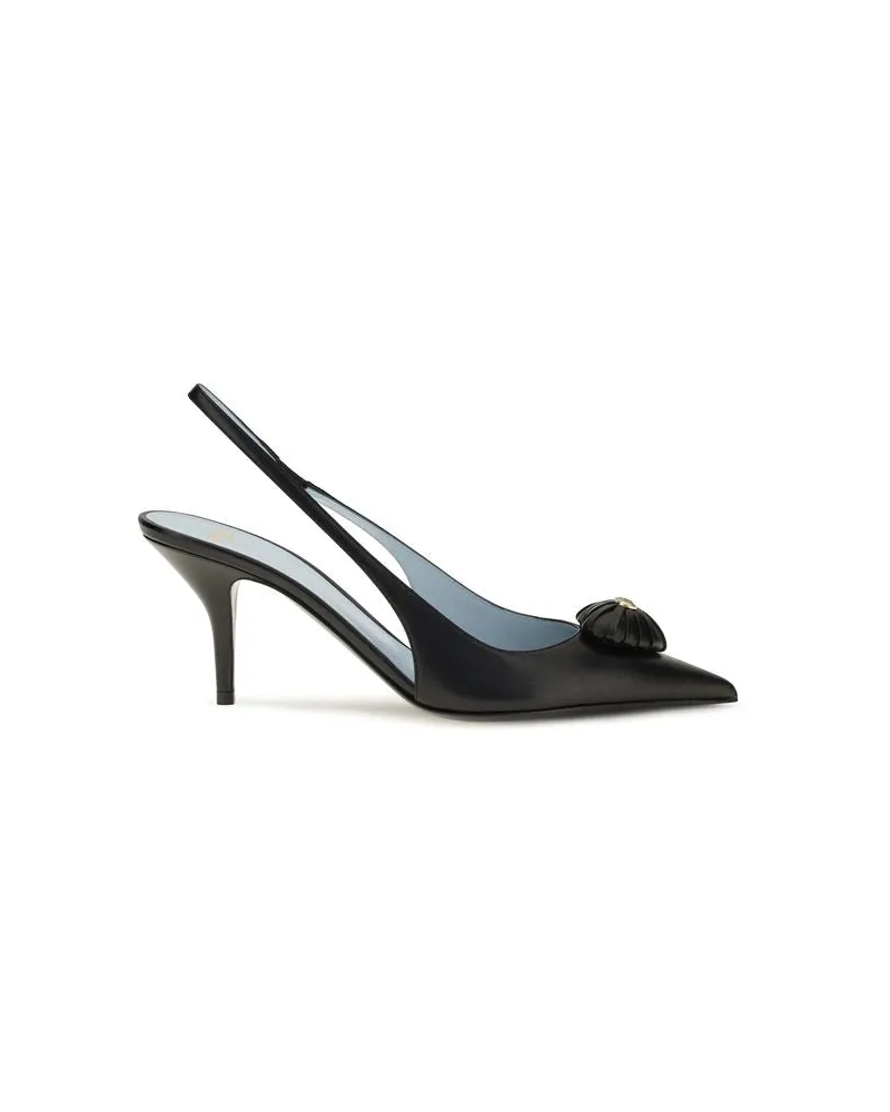 Valentino Garavani Coeur Royal Slingback Pump — Black Black