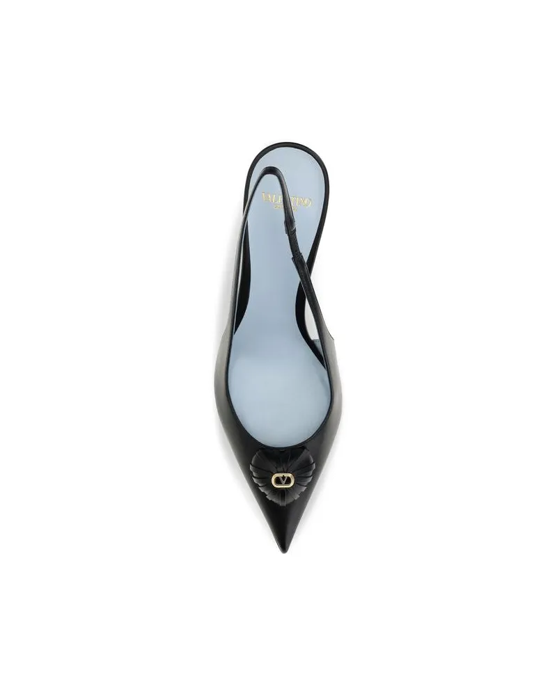 Valentino Garavani Coeur Royal Slingback Pump — Black Black